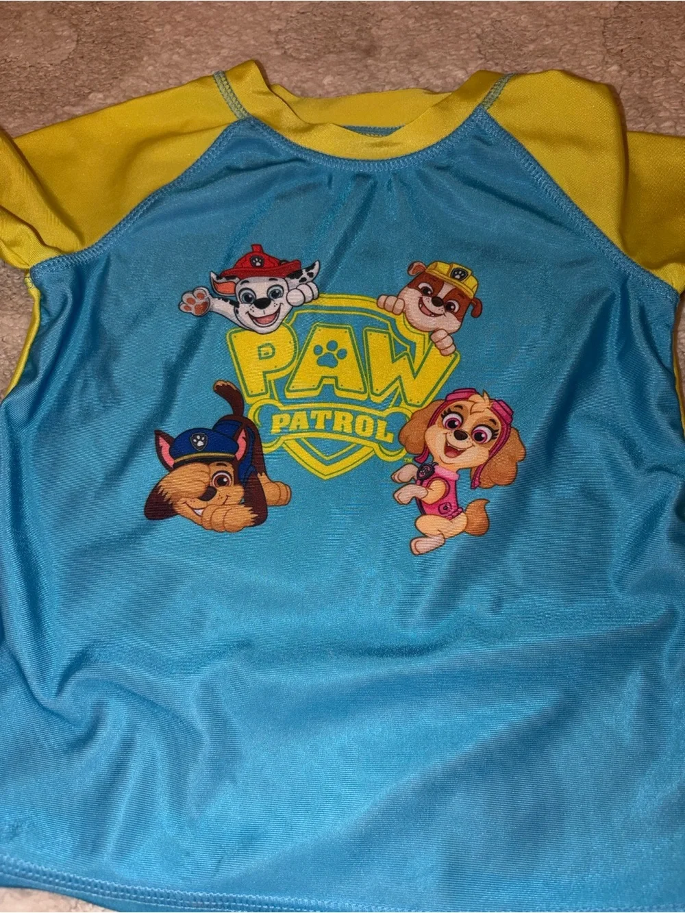 Paw Patrol Kids Blue and Yellow Swim Shirt